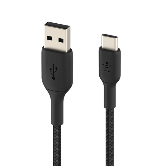 BELKIN Braided USB-A to USB-C 2M Cable Black - LOG-ON