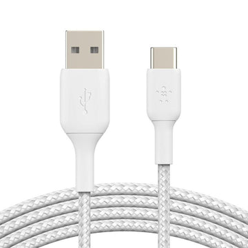 BELKIN Braided USB-A to USB-C 2M Cable White - LOG-ON