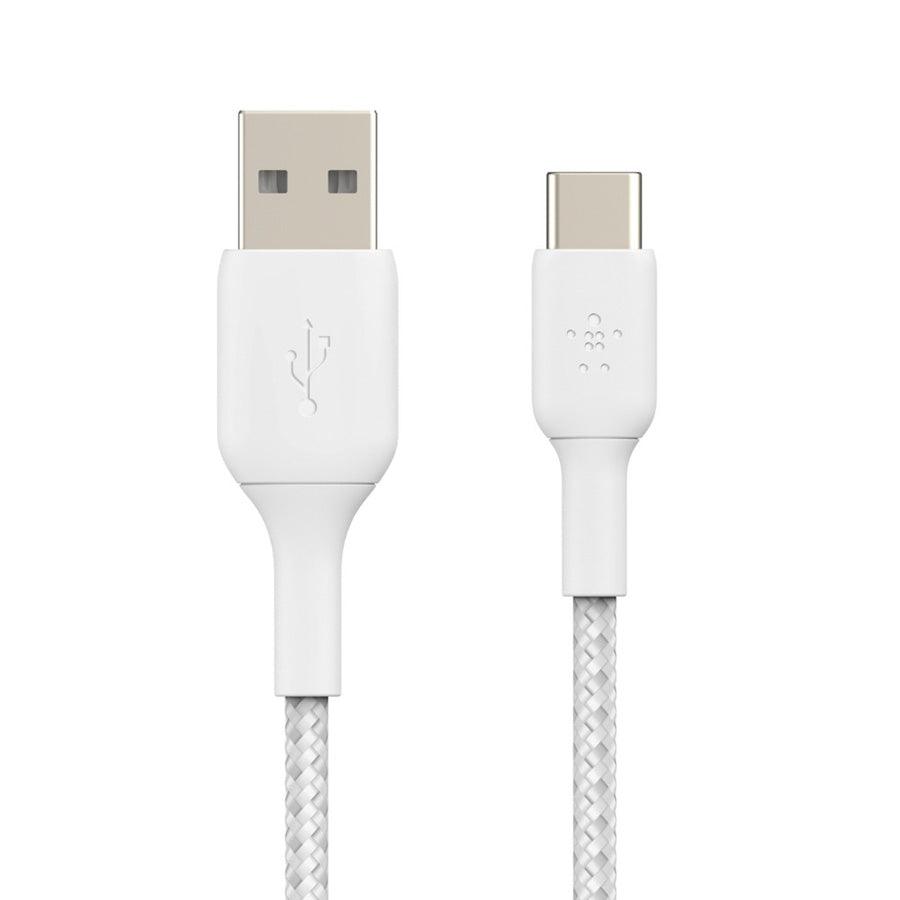 BELKIN Braided USB-A to USB-C 2M Cable White - LOG-ON