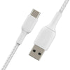 BELKIN Braided USB-A to USB-C 2M Cable White - LOG-ON