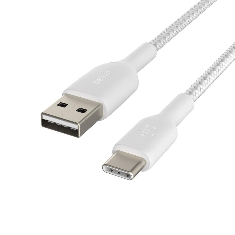 BELKIN Braided USB-A to USB-C 2M Cable White - LOG-ON