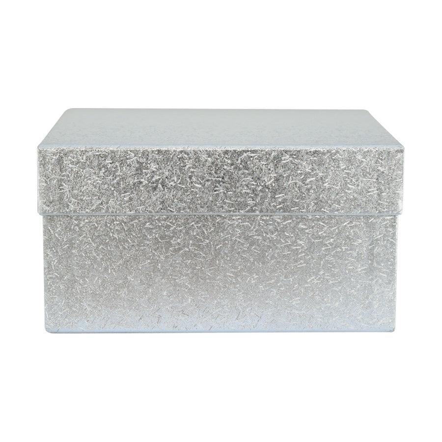 YUCCA Metallic Square Box Silver 250X250X130mm - LOG-ON