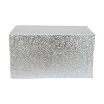 YUCCA Metallic Square Box Silver 250X250X130mm - LOG-ON