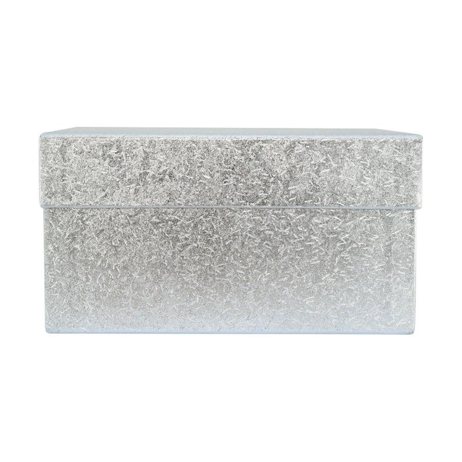 YUCCA Metallic Square Box Silver 250X250X130mm - LOG-ON