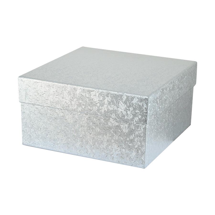 YUCCA Metallic Square Box Silver 250X250X130mm - LOG-ON