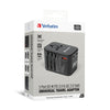 VERBATIM 3Port PD3.0 65W GAN Travel Adaptor - BLK - LOG-ON