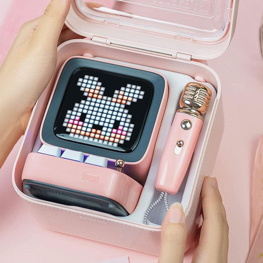 DIVOOM Ditoo Mic Pixel Art Speaker With Microphone Pink - LOG-ON