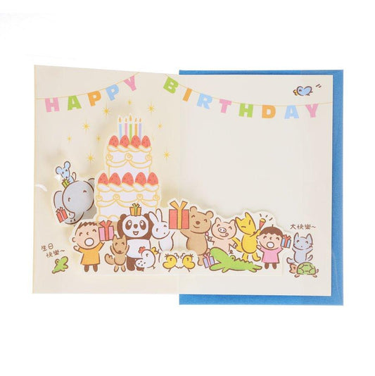 SANRIO Birthday Card Pop Up - Minna No Tabo Cake - LOG-ON