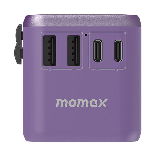 MOMAX 1-World 65W Gan Travel Adaptor - Purple - LOG-ON