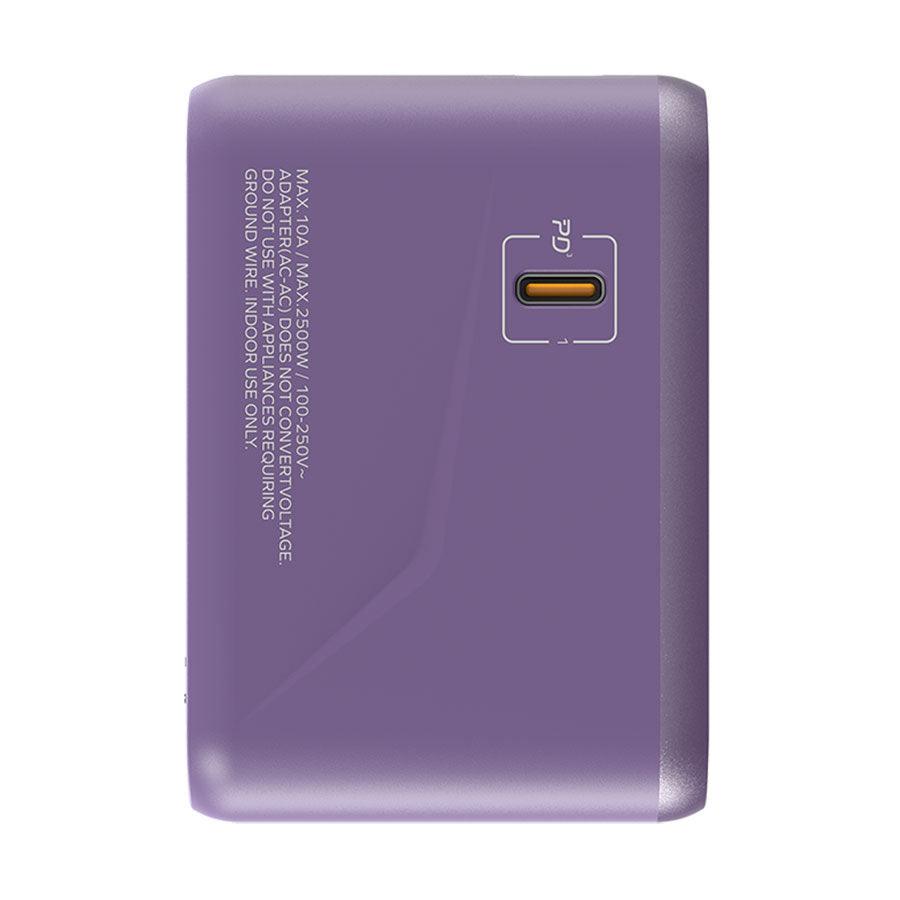 MOMAX 1-World 65W Gan Travel Adaptor - Purple - LOG-ON