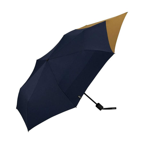 W.P.C. Back Protect Folding Umbrella Navy X Camel (300g) - LOG-ON