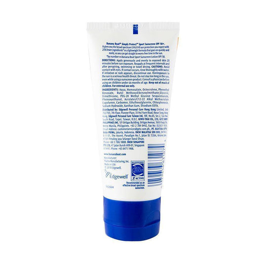 BANANA BOAT Simply Protect Sport Lotion SPF50+  (90mL) - LOG-ON